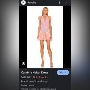 LoveShackFancy Pink Floral Mini Dress